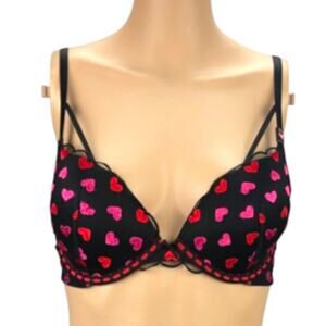 VICTORIA'S SECRET DREAM ANGELS EMBROIDERED HEART LIGHTLY LINED DEMI BRA 36DD